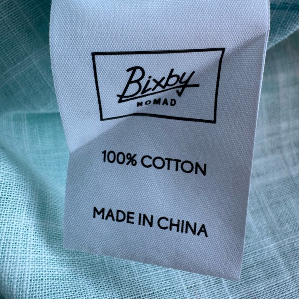 Bixby Nomad Boys 100% Cotton Button Down Shirt 12-14 Beach Youth Large Caribbean - Picture 7 of 9
